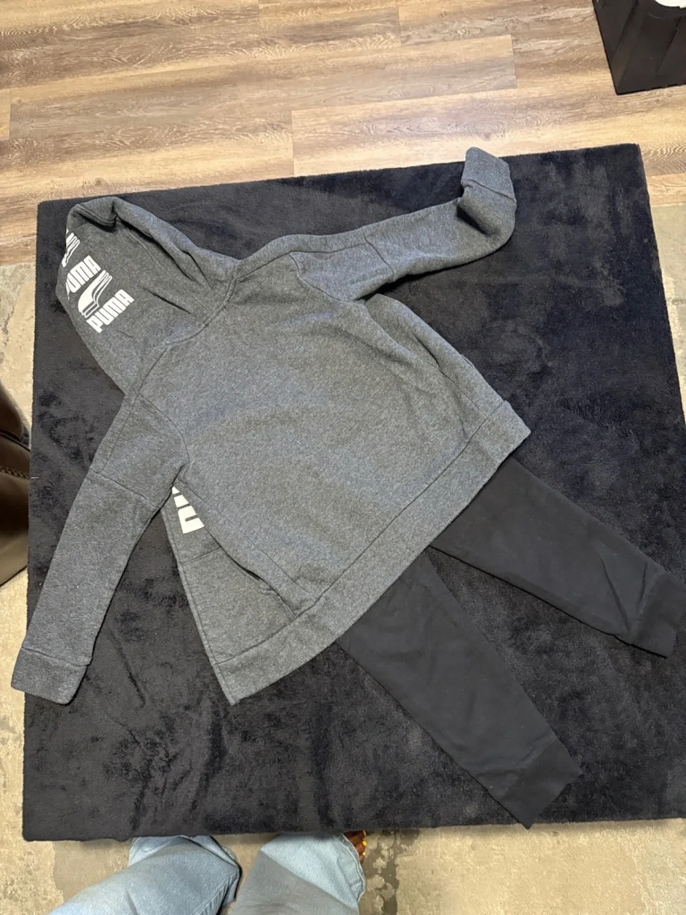 Puma Grey and Black Boys Zip Hoodie with Joggers - Picture 3 of 3